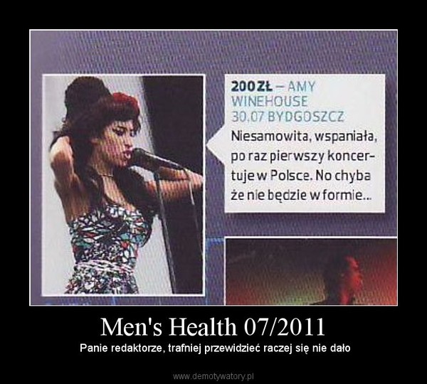 Men's Health 07/2011 – Panie redaktorze, trafniej przewidzieć raczej się nie dało 