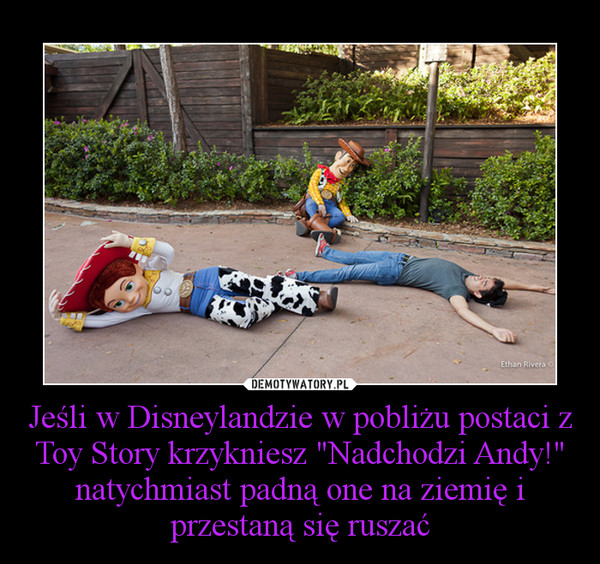 Jeśli w Disneylandzie w pobliżu postaci z Toy Story krzykniesz "Nadchodzi Andy!" natychmiast padną one na ziemię i przestaną się ruszać –  