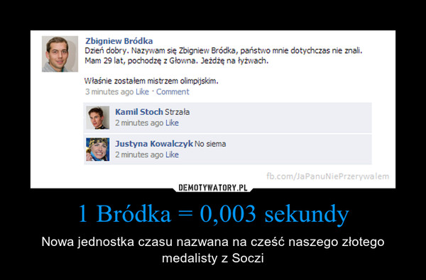 1 Bródka = 0,003 sekundy – Nowa jednostka czasu nazwana na cześć naszego złotego medalisty z Soczi 