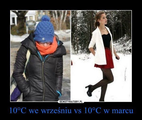 10°C we wrześniu vs 10°C w marcu –  