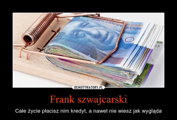 Frank szwajcarski – Całe życie płacisz nim kredyt, a nawet nie wiesz jak wygląda 