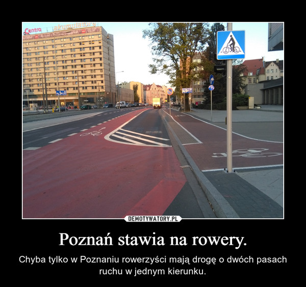 Poznań stawia na rowery. – Chyba tylko w Poznaniu rowerzyści mają drogę o dwóch pasach ruchu w jednym kierunku. 