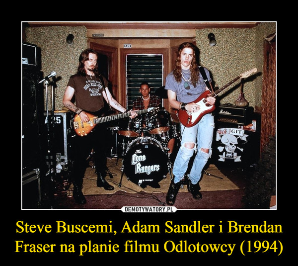 Steve Buscemi, Adam Sandler i Brendan Fraser na planie filmu Odlotowcy (1994) –  