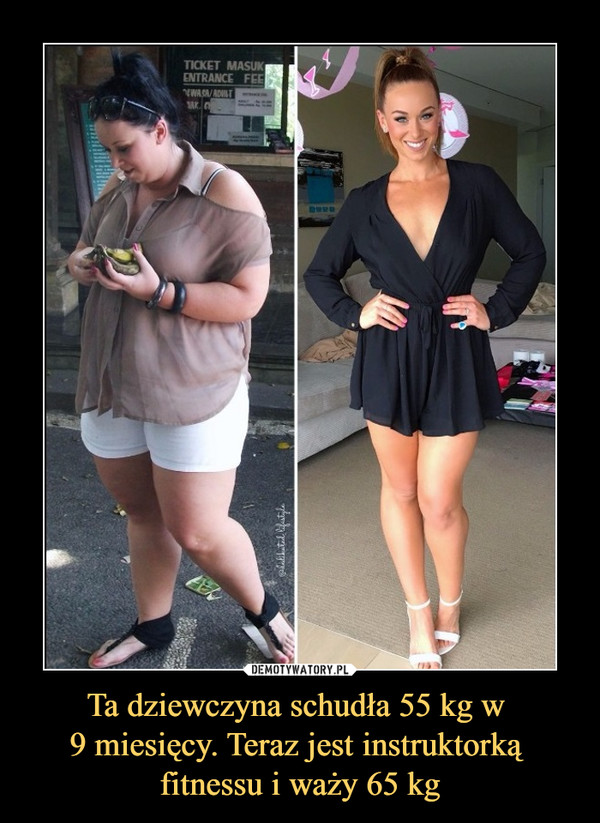 Ta dziewczyna schudła 55 kg w 9 miesięcy. Teraz jest instruktorką fitnessu i waży 65 kg –  