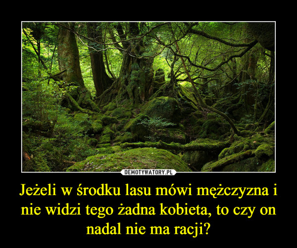 Jeżeli w środku lasu mówi mężczyzna i nie widzi tego żadna kobieta, to czy on nadal nie ma racji? –  