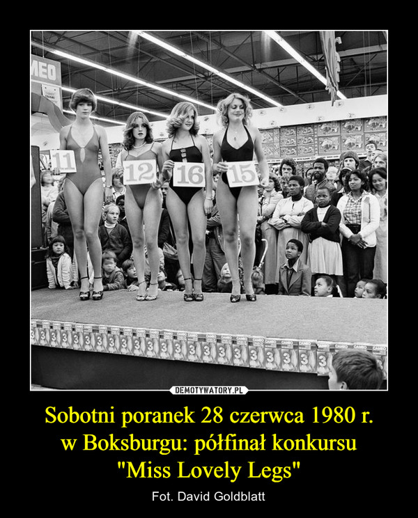 Sobotni poranek 28 czerwca 1980 r.w Boksburgu: półfinał konkursu"Miss Lovely Legs" – Fot. David Goldblatt 