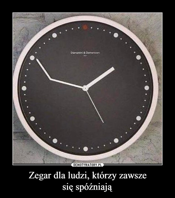Zegar dla ludzi, którzy zawsze
się spóźniają