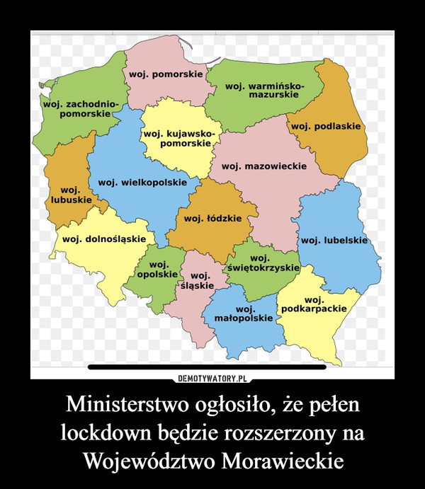 Ministerstwo ogłosiło, że pełen lockdown będzie rozszerzony na Województwo Morawieckie –  