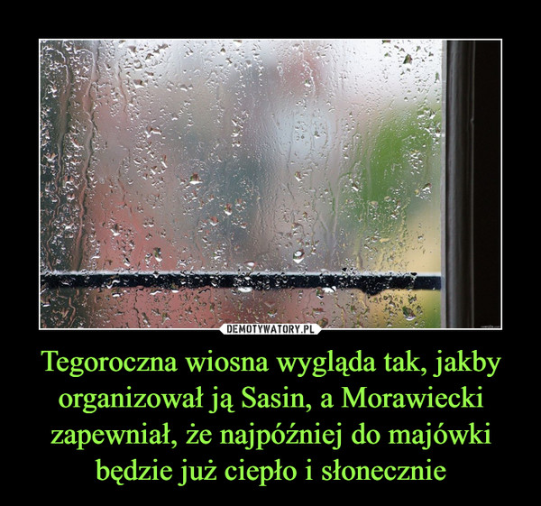 Tegoroczna wiosna wygląda tak, jakby organizował ją Sasin, a Morawiecki zapewniał, że najpóźniej do majówki będzie już ciepło i słonecznie –  