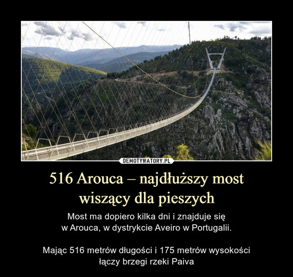 516 Arouca – najdłuższy most
wiszący dla pieszych