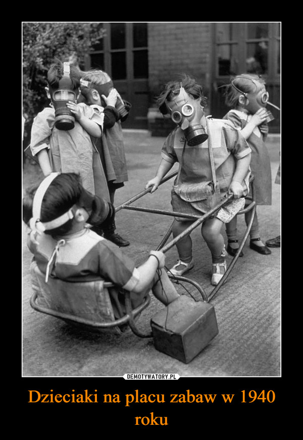 Dzieciaki na placu zabaw w 1940 roku