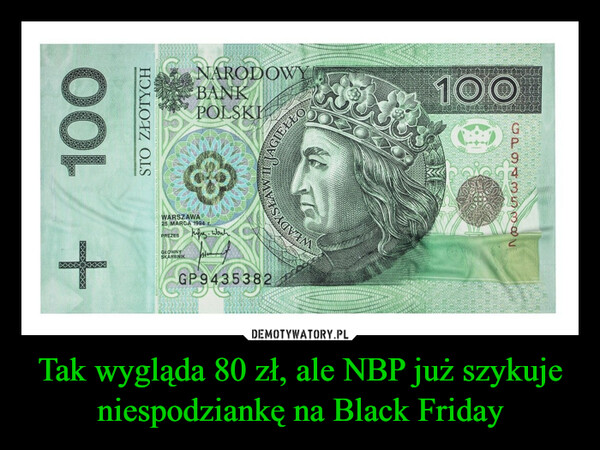 Tak wygląda 80 zł, ale NBP już szykuje niespodziankę na Black Friday