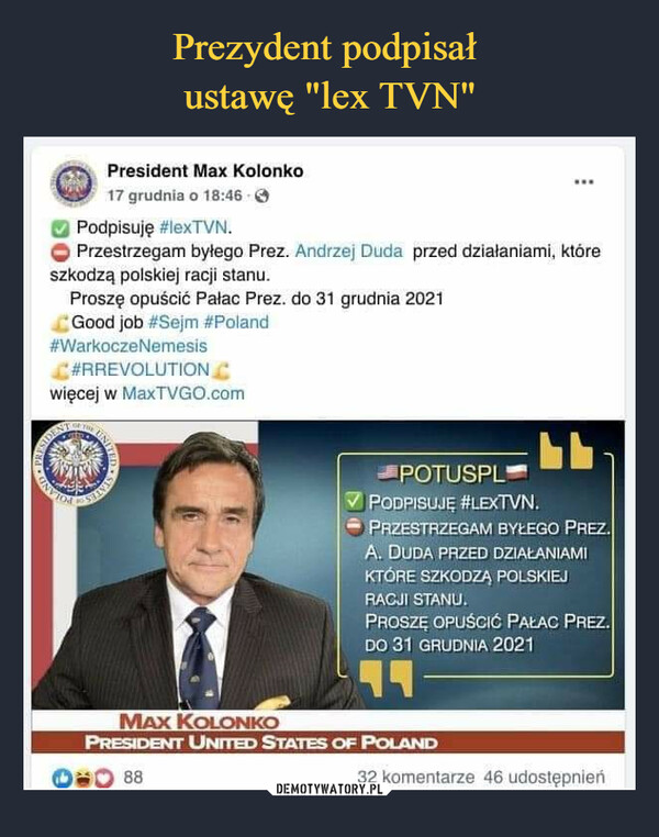 Prezydent podpisał 
ustawę "lex TVN"
