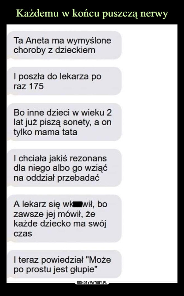  –  ta aneta ma wymyślone choroby z dzieckiem