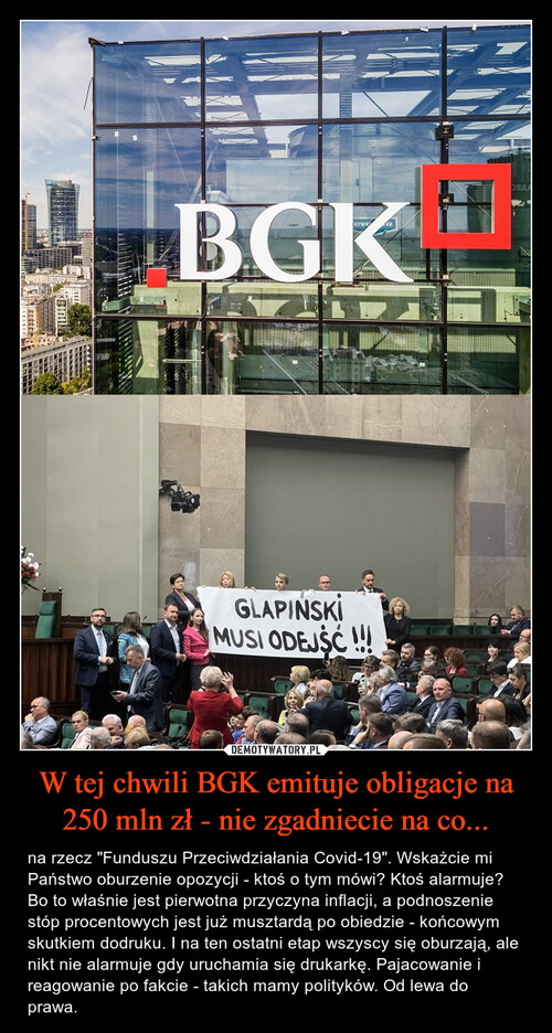 W tej chwili BGK emituje obligacje na 250 mln zł - nie zgadniecie na co...