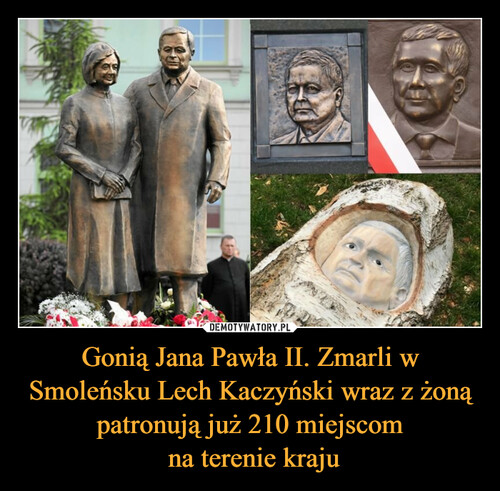 Gonią Jana Pawła II. Zmarli w Smoleńsku Lech Kaczyński wraz z żoną patronują już 210 miejscom
 na terenie kraju