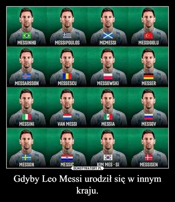 Gdyby Leo Messi urodził się w innym kraju.