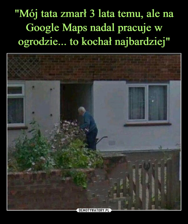 "Mój tata zmarł 3 lata temu, ale na Google Maps nadal pracuje w ogrodzie... to kochał najbardziej"