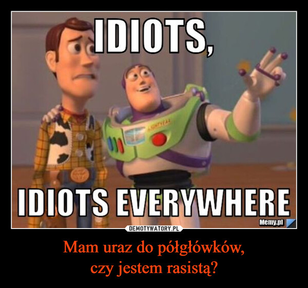 Mam uraz do półgłówków,czy jestem rasistą? –  IDIOTS,IDIOTS EVERYWHEREMemy.pl
